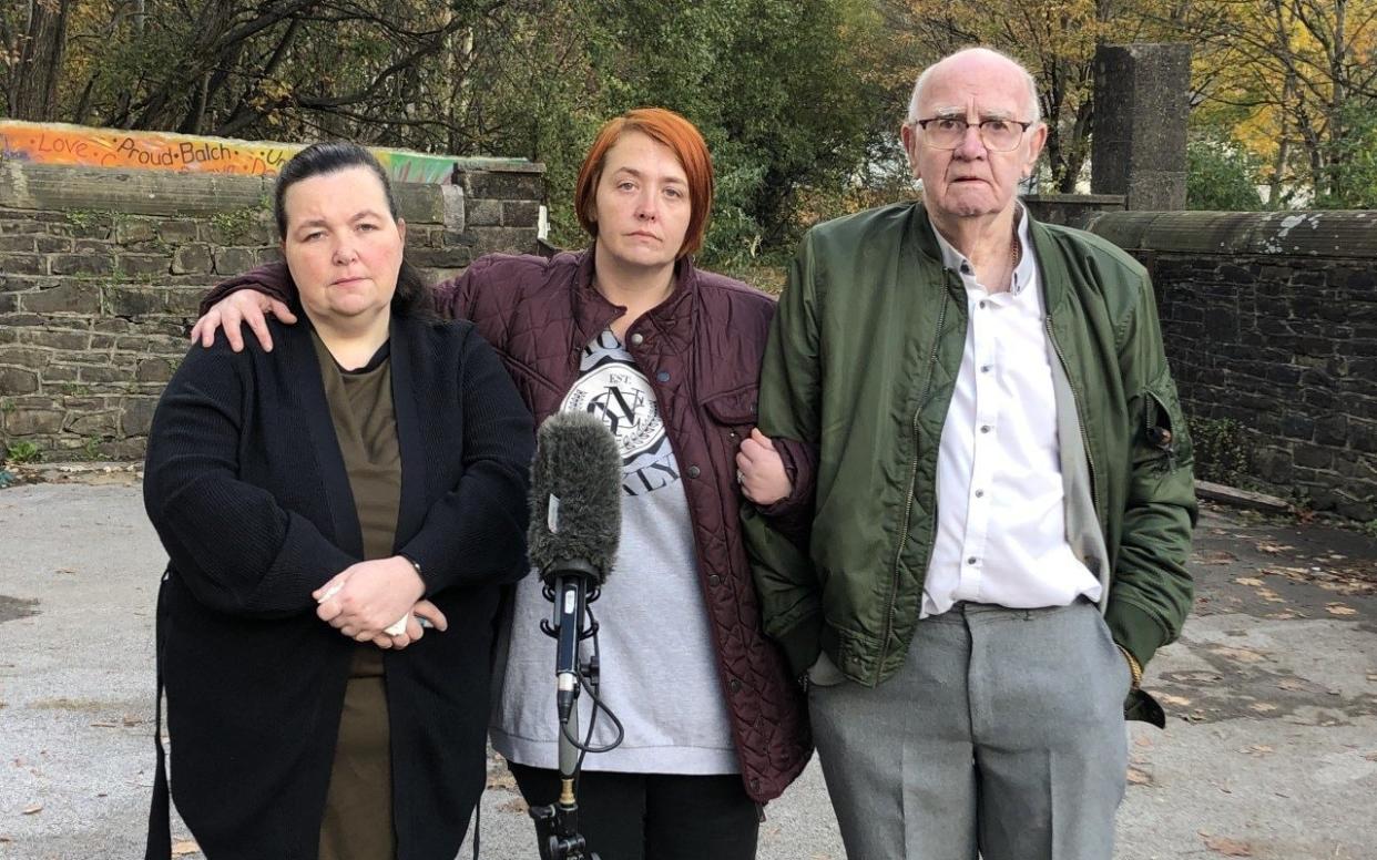 Claire Lewis (L), Debbie Mountjoy (C) and David Lewis (R) have spoken out after social media users claimed the family had not contracted Covid-19 - PA