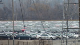 Volkswagen TDI diesel cars stored at Pontiac Silverdome (Photo by Jalopnik)