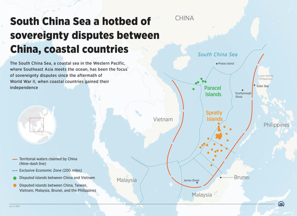 <a href="https://www.gettyimages.com/detail/news-photo/an-infographic-titled-south-china-sea-a-hotbed-of-news-photo/1246032083?adppopup=true" rel="nofollow noopener" target="_blank" data-ylk="slk:Omar Zaghloul/Anadolu Agency via Getty Images;elm:context_link;itc:0;sec:content-canvas" class="link ">Omar Zaghloul/Anadolu Agency via Getty Images</a>