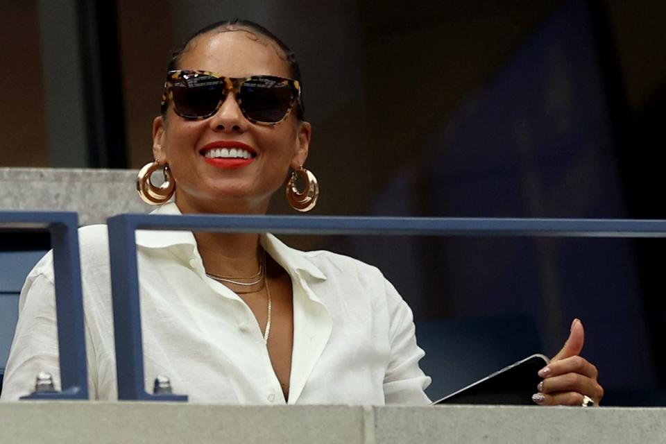 Alicia Keys attends Day Seven of the 2024 US Open on September 1 (Getty Images)