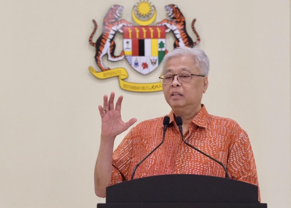 Senior Minister Datuk Seri Ismail Sabri Yaakob speaks during a press conference in Putrajaya May 23, 2020. — Bernama pic