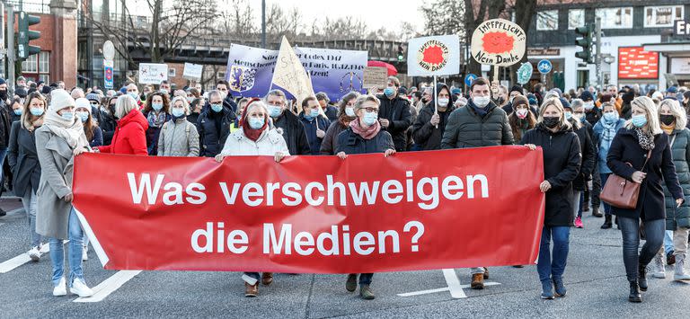 Manifestación en Hamburgo contra la guerra en Ucrania