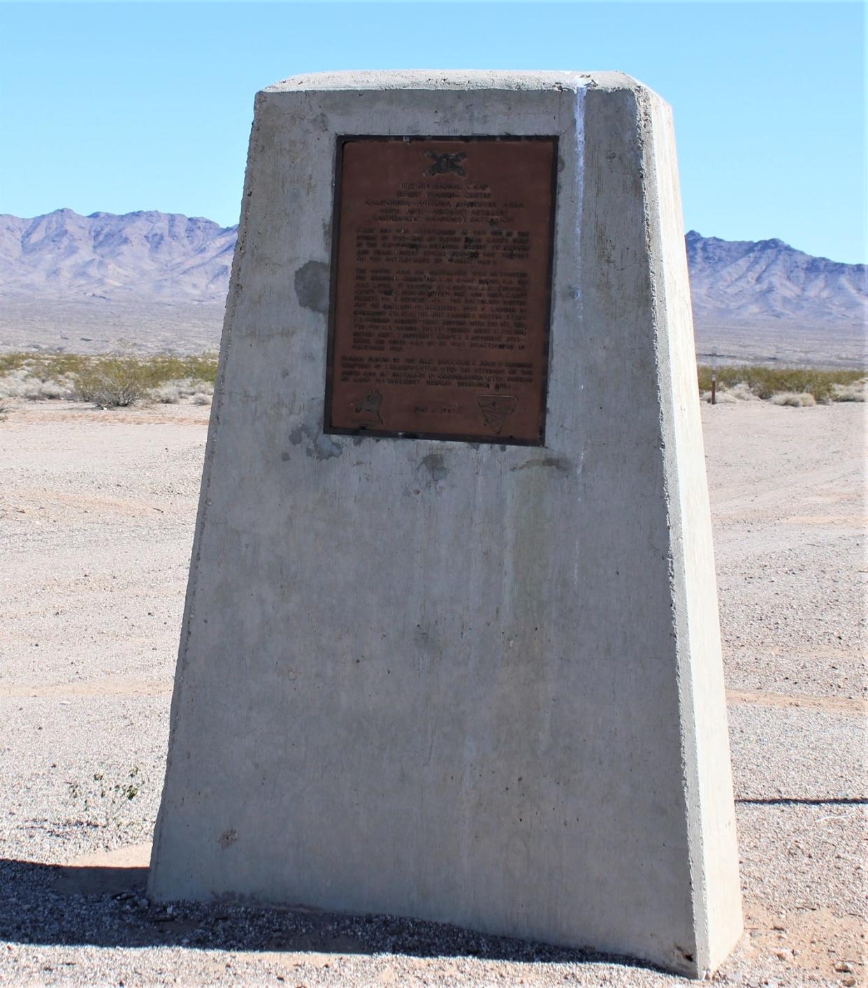 Dedication plaque for Camp Ibis