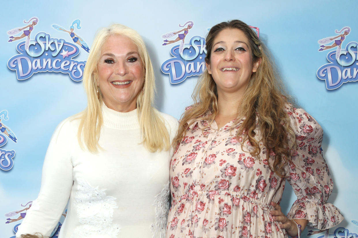 Vanessa Feltz and Saskia Kurer attend the launch of Sky Dancer Dolls at the Merlin London Riverside Rooms on October 15, 2022 in London, England. (Photo by David M. Benett/Dave Benett/Getty Images)