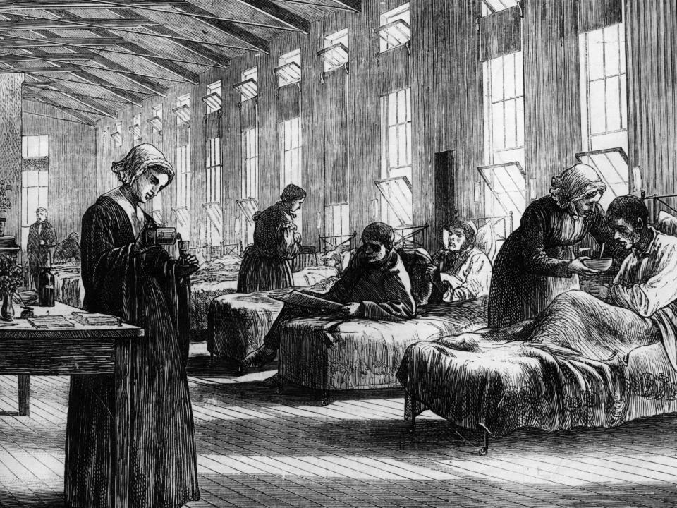 A ward in the Hampstead Smallpox Hospital, circa 1820.