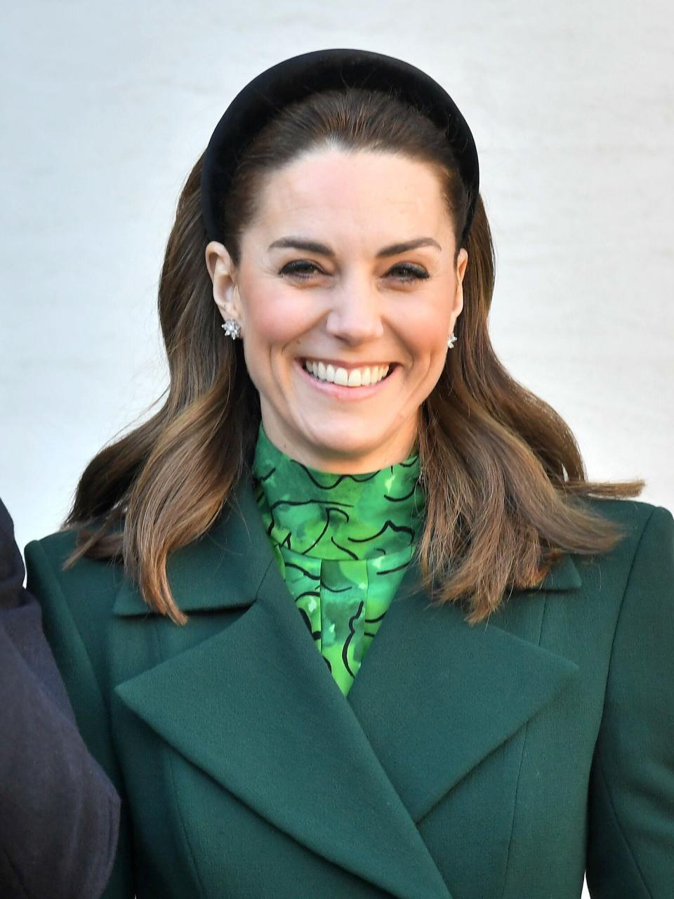 Prince William, Duke of Cambridge and Catherine, Duchess of Cambridge pose during an Official Meeting with the Taoiseach of Ireland Leo Varadkar on March 03, 2020 in Dublin, Ireland. The Duke and Duchess of Cambridge are undertaking an official visit to Ireland between Tuesday 3rd March and Thursday 5th March, at the request of the Foreign and Commonwealth Office