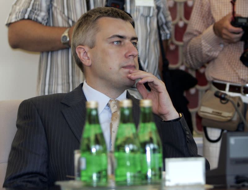 FILE PHOTO: Deputy PM and Leader of League of Polish Families Giertych waits for government session at Chancellery of the Prime Minister in Warsaw