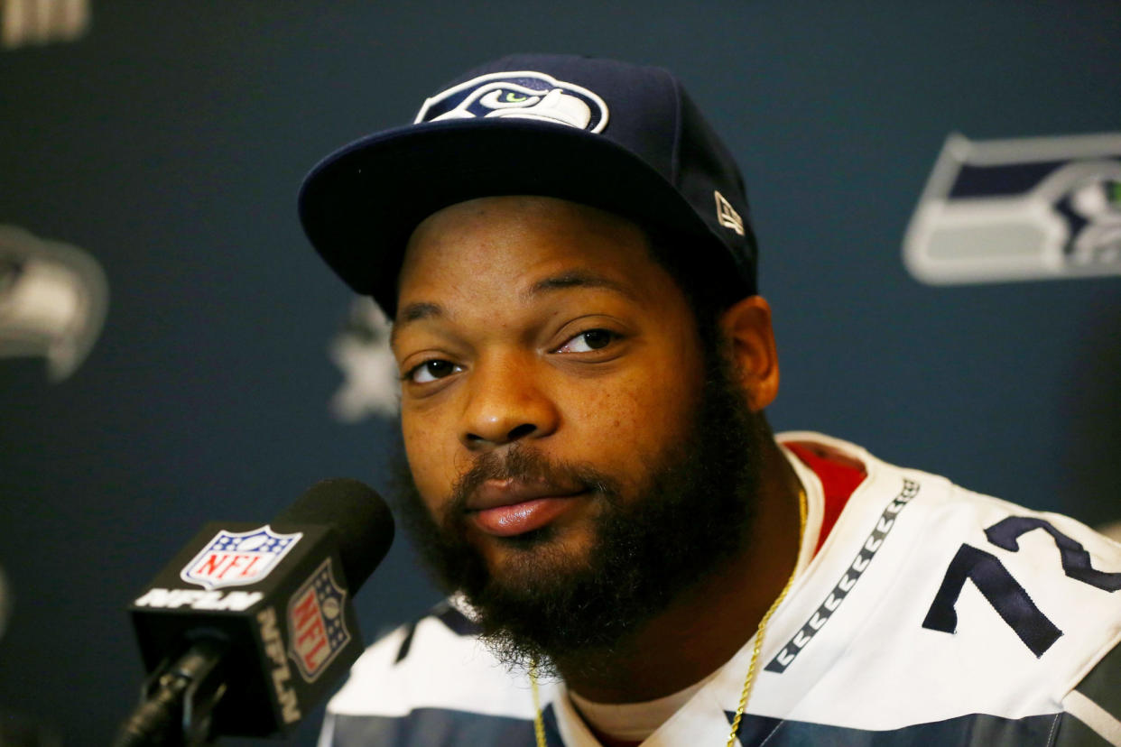 Michael Bennett addressing the media.