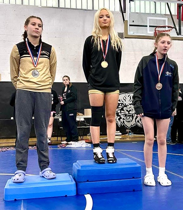Mia Gifford of Western Wayne finished in first place at the Jarvis Memorial Girls Wrestling Tournament.