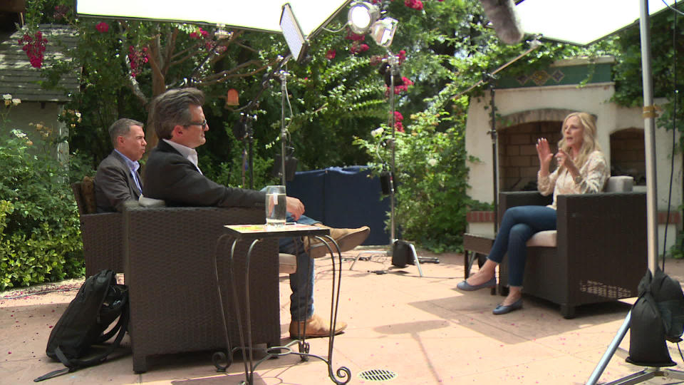 Marlee Matlin and Turner Classic Movies host Ben Mankiewicz, joined by Matlin's friend and interpreter, Jack Jason. / Credit: CBS News