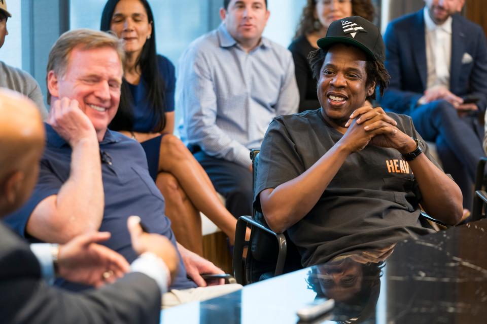 NFL Commissioner Roger Goodell and Jay-Z in New York.