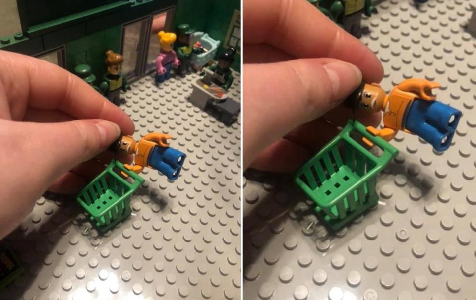 Woolworths Brick person shown with a trolley. Source: Facebook