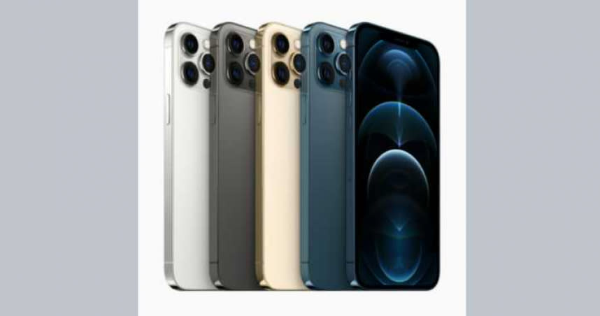 iPhone 12 Pro Max 配備iPhone 問世以來最大的6.7吋螢幕，外觀有石墨色、銀色、金色和太平洋藍四色可選。（圖／Apple提供）