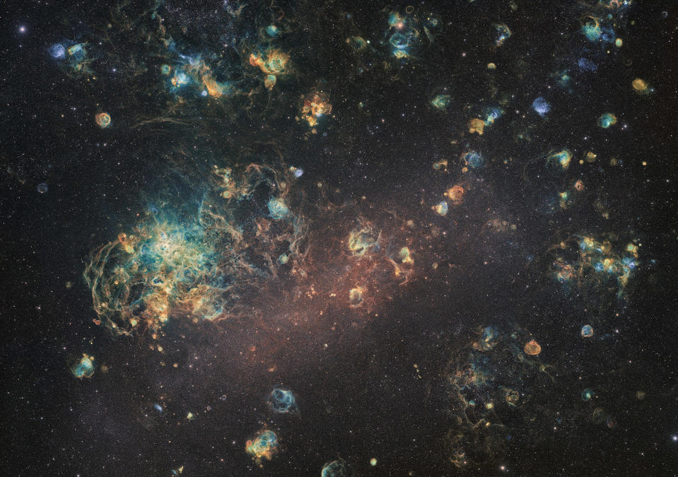 The Large Magellanic Cloud is what Austin Powers might call a quasi galaxy,just one percent the Milky Way's size and orbiting it like a hanger-on