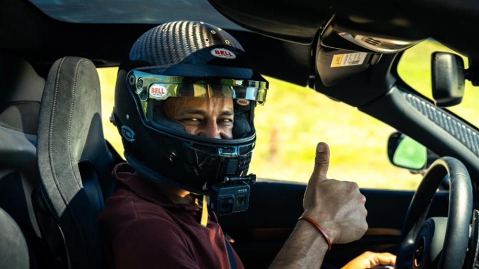 Automotive journalist Basem Wasef participating in the Sun Valley Tour de Force.