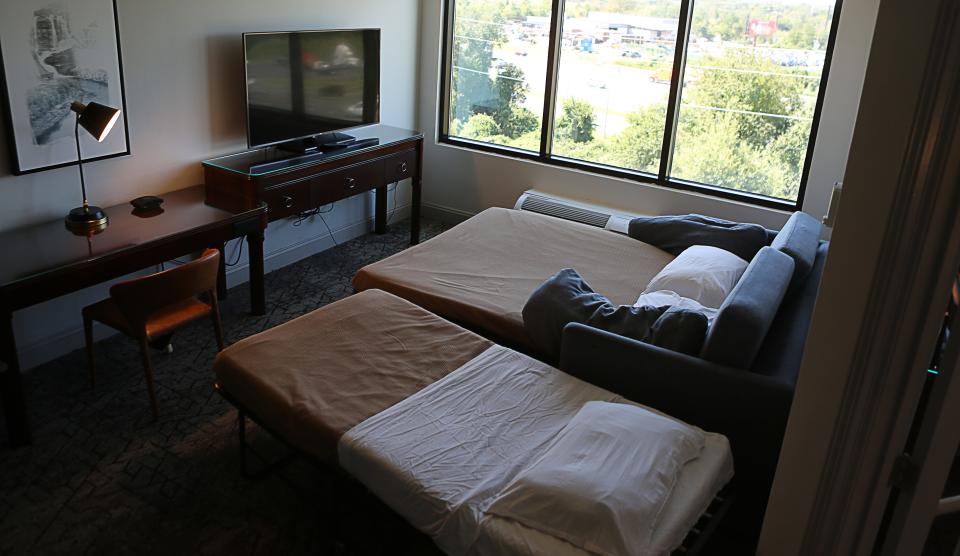 Some of the family living spaces at the New Castle County Hope Center.  The site used to be a Sheraton Hotel from 2011 to 2020 and now provides support and services to people experiencing homelessness.