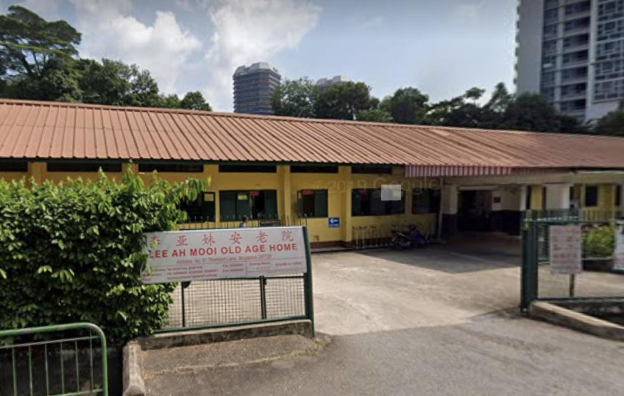 Lee Ah Mooi Old Age Home at 1 Thomson Lane. (SCREENCAP: Google Maps)