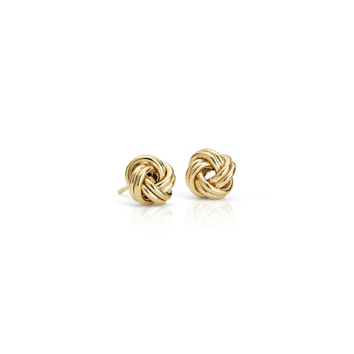 Petite Love Knot Earrings in Italian Yellow Gold