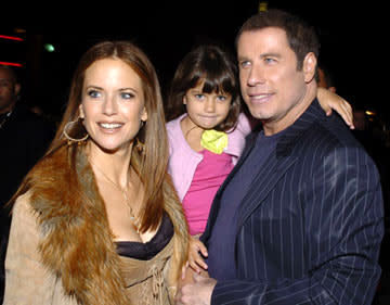 Kelly Preston and John Travolta with daughter Ella Bleu at the Hollywood premiere of MGM's Be Cool