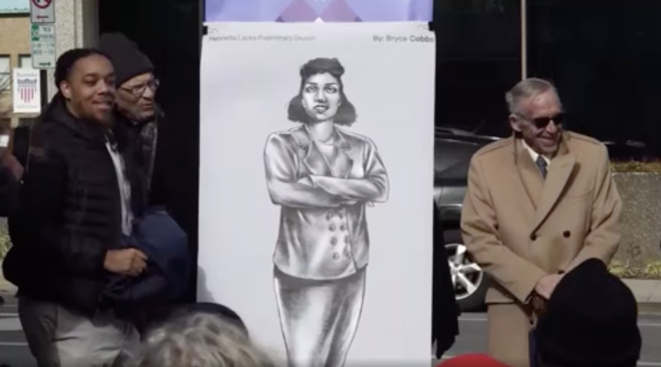 Preliminary sketch for Henrietta Lacks statue unveiled by artist Bryce Cobbs / Credit: WDBJ-TV