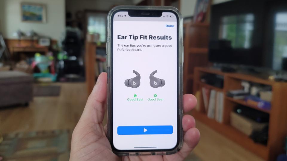 The Beats Fit Pro connected to the Beats Android app