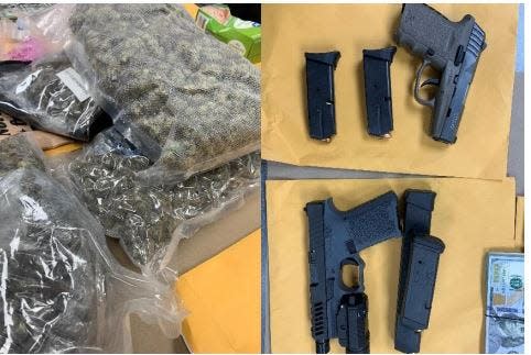 The Williamson County sheriff's office seized illegal drugs and guns at a house in Georgetown, officials said Tuesday.