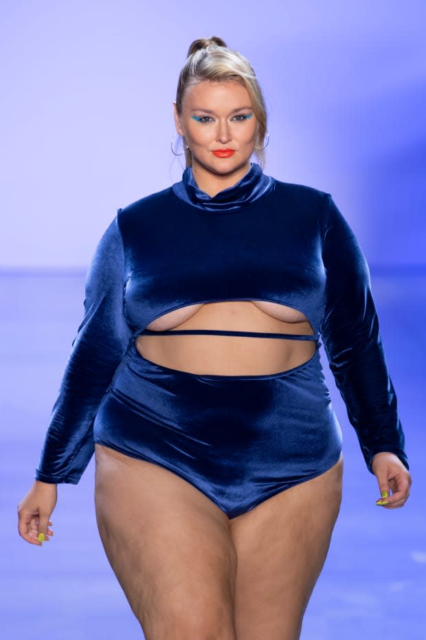 McGrady walks the Chromat Spring 2020 10th anniversary runway show. Photo: Imaxtree