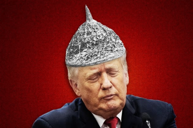 trump-tin-foil-hat.jpg trump-tin-foil-hat - Credit: Photographs in composite by Brandon Bell/Getty Images; Adobe Stock