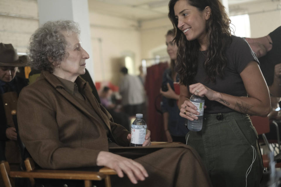 Margaret Atwood and director Reed Morano on the set of “The Handmaid’s Tale” - Credit: Hulu