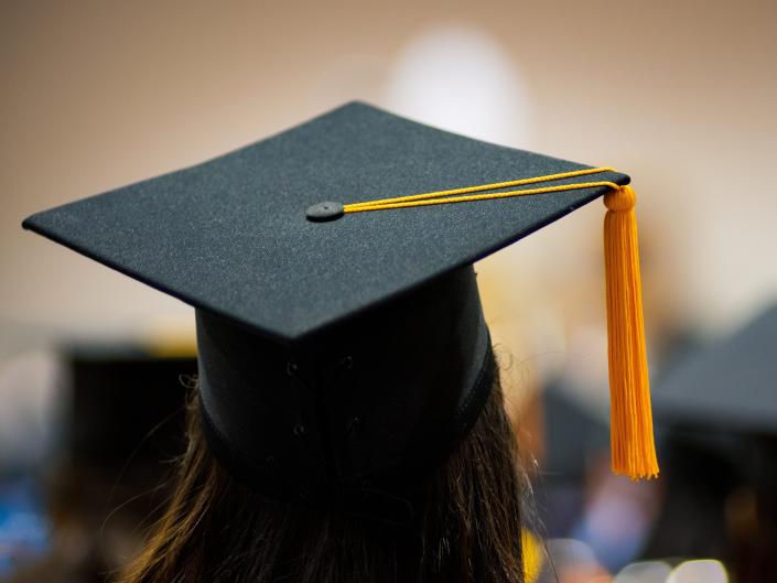 Silhouette of college graduate