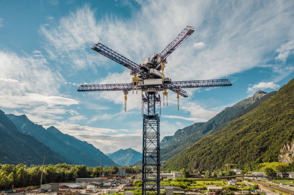 Energy Vault's energy storage tower. Photo: Energy Vault