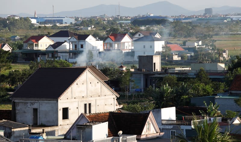 Newly-built houses are seen at Do Thanh commune, in Nghe An province