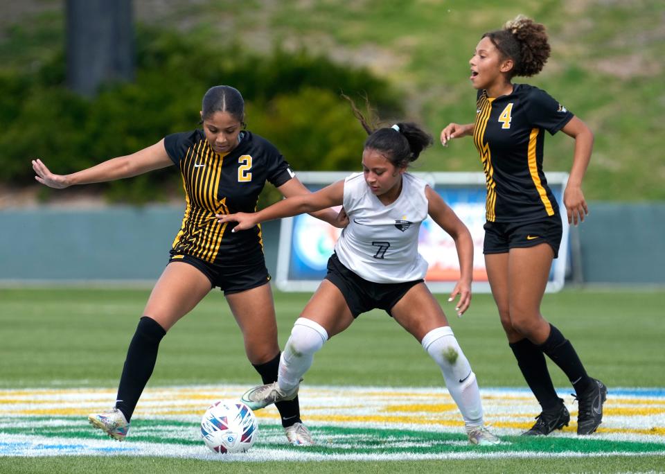 Class 5A Girls Soccer Championship match between Plantation American Heritage vs Cape Coral Mariner at Spec Martin Stadium in DeLand, Friday, Feb. 24, 2023 