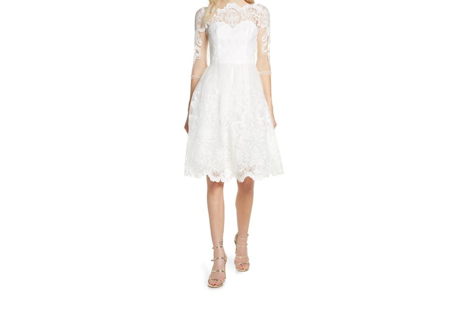 Flora Embroidered Tulle Cocktail Dress