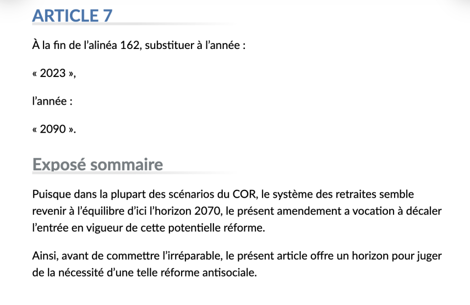 Amendement déposé par sept députés Écologistes