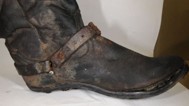 The distinctive cowboy boots which officers hope will lead to the identification of the man (Essex Police)