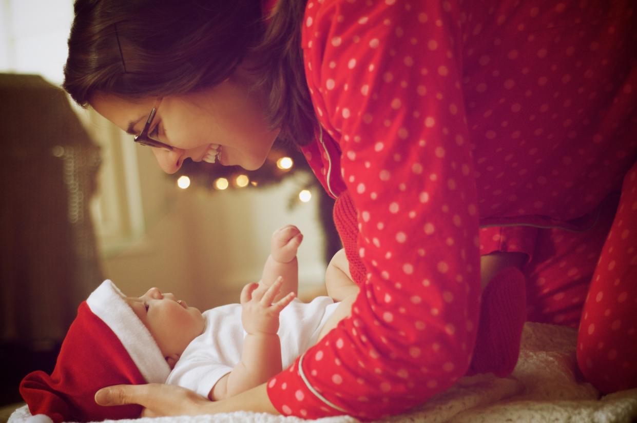 Christmas baby and mother