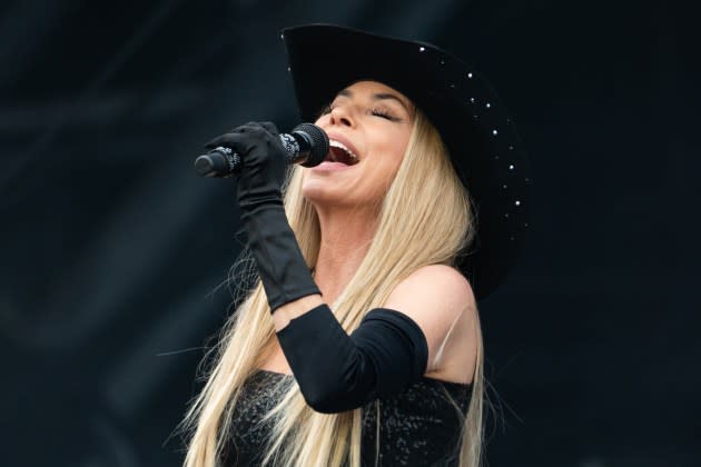 Shania Twain played all the hits at Glastonbury 2024 on Sunday, including a set-closing "Man! I Feel Like a Woman!". - Credit: Joseph Okpako/WireImage