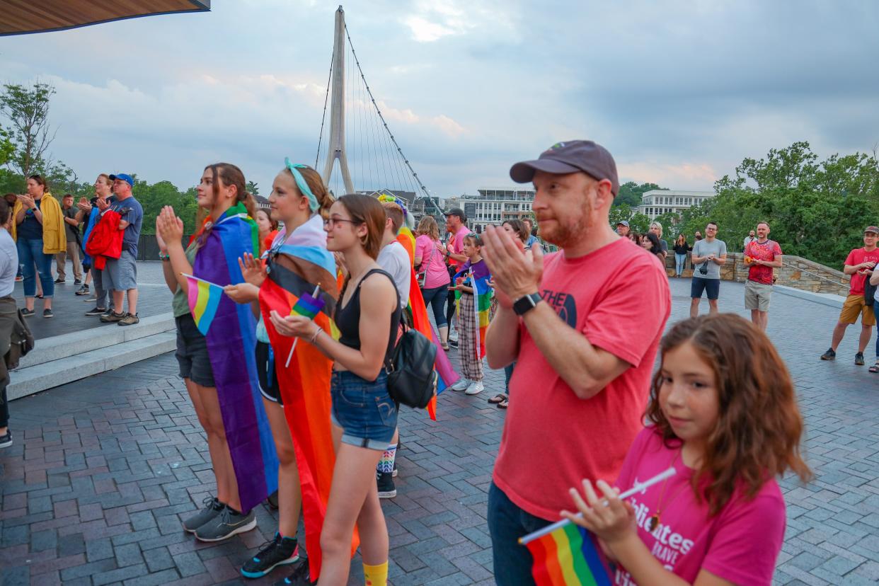 Participants at the 2022 Rainbow Dublin Pride Walk.