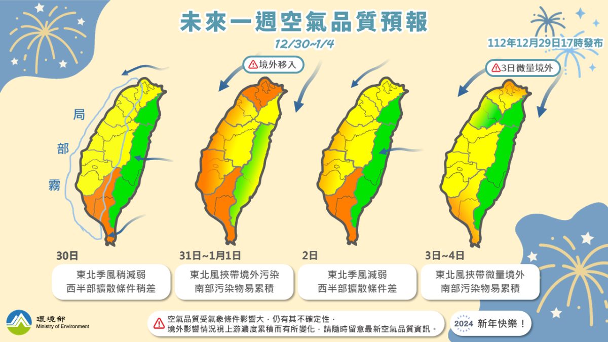 Taiwan Braces for Impact of Mainland Haze on New Year’s Eve