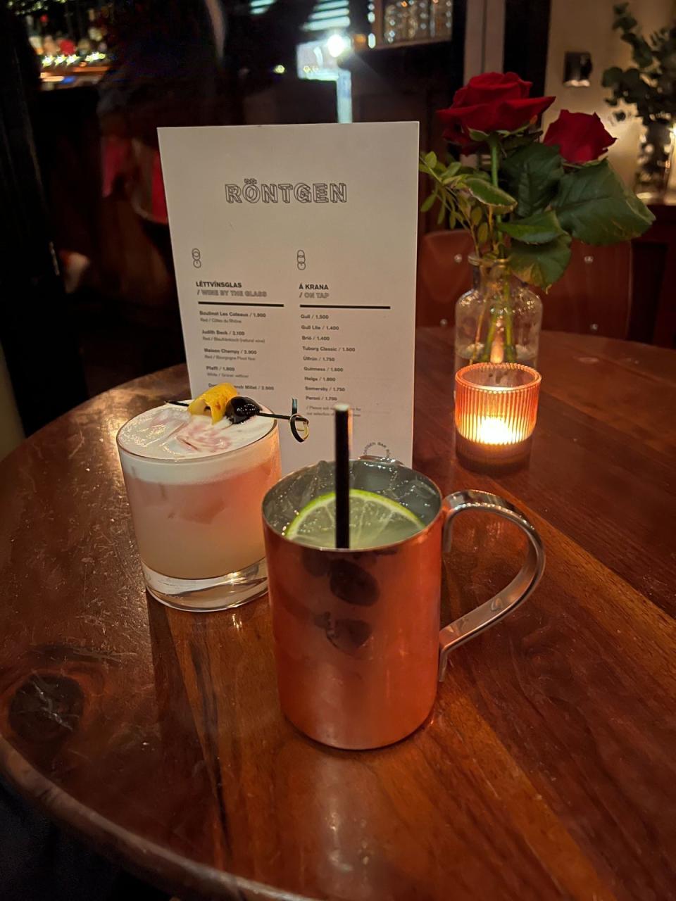 A Reykjavik Mule and Pisco Sour at Rontgen Bar (Kate Ng)