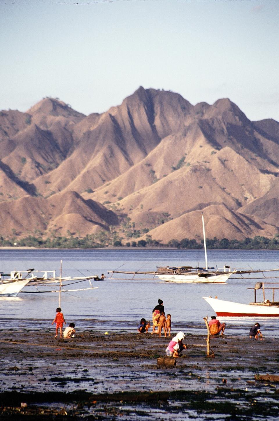 In this 2008-2012 photo provided by researcher Bryan Fry people fish at a village on Rinca Island at Komodo National Park in Indonesia. Part of a multi-million dollar tourism development is a project on Rinca Island, where more than one-third of the park’s dragons are estimated to live. (Bryan Fry via AP)