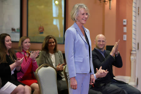 Joyce Murray is applauded after being sworn-in as Canada's President of the Treasury Board and Minister of Digital Government during a cabinet shuffle at Rideau Hall in Ottawa, Ontario, Canada, March 18, 2019. REUTERS/Chris Wattie