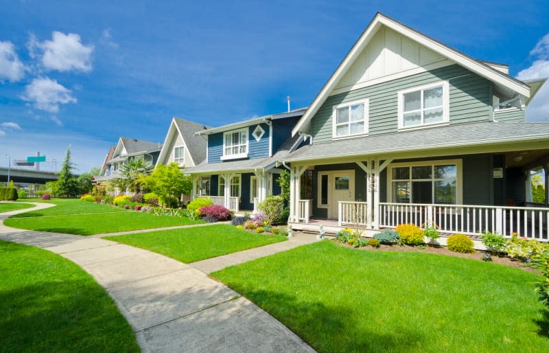 Nice and comfortable neighborhood. Houses in the suburbs of Vancouver. Canada.