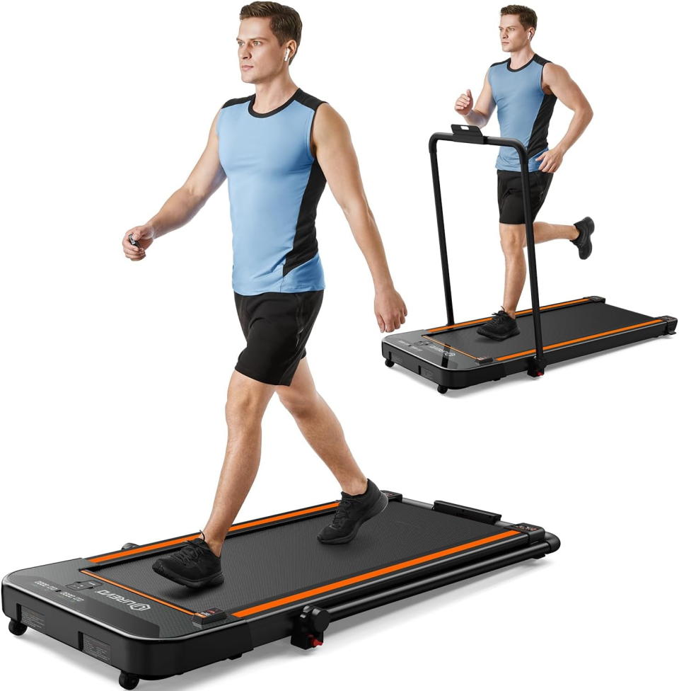 <p><a href="https://go.redirectingat.com?id=74968X1596630&url=https%3A%2F%2Fwww.walmart.com%2Fip%2FUREVO-2-in-1-Under-Desks-Treadmill-2-5HP-Folding-Treadmill-for-Home-Office-with-Remote-Control-265lb%2F230256961&sref=https%3A%2F%2Fwww.cosmopolitan.com%2Fhealth-fitness%2Fg44911629%2Fbest-foldable-treadmills%2F" rel="nofollow noopener" target="_blank" data-ylk="slk:Shop Now;elm:context_link;itc:0;sec:content-canvas" class="link ">Shop Now</a></p><p>2-in-1 Under Desk Folding Treadmill</p><p>walmart.com</p><p>$359.99</p>