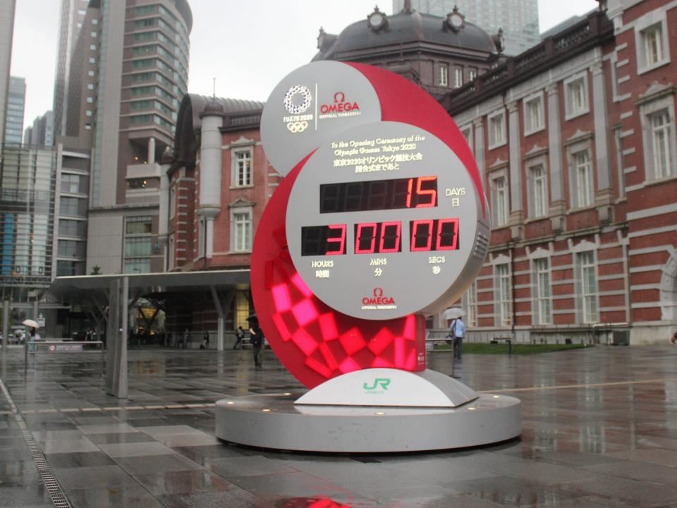 The Olympics countdown clock.