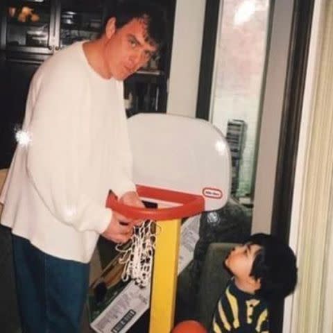 <p>Zach Edey Instagram</p> Zach Edey and his dad Glen Edey.