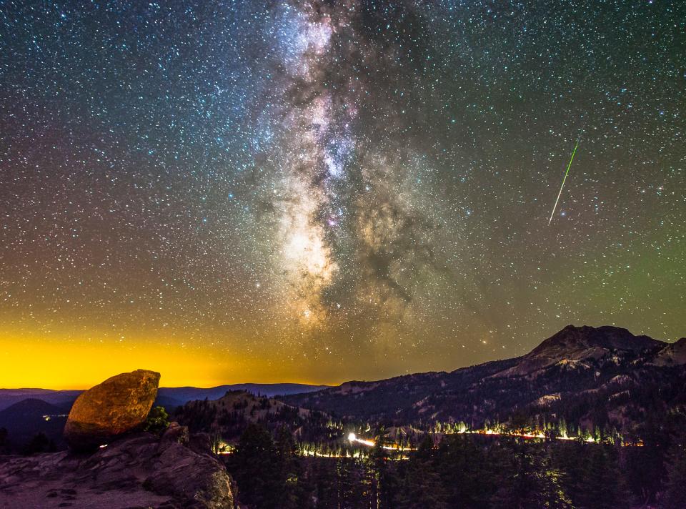 University Preparatory School science teach Cory Poole took this photo of the 2019 Perseid meteor shower from the Bumpass Hell parking lot at Lassen Volcanic National Park