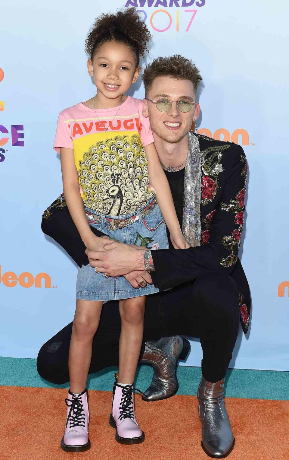 Machine Gun Kelly and daughter Casie Colson Baker arrive at Nickelodeon's 2017 Kids' Choice Awards at USC Galen Center on March 11, 2017 in Los Angeles, California