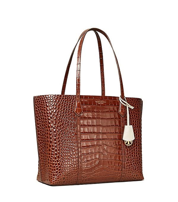 11) Perry Embossed Triple-Compartment Tote Bag